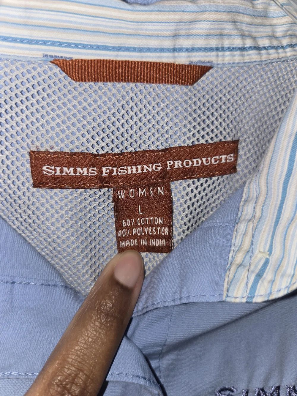 Simms Blue COR3 Vented Fishing Button Down Shirt - Picture 2 of 8